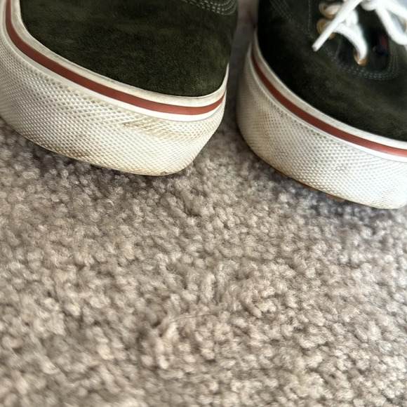Olive green and tan suede vans scotch gaurd womens 9 lace up sneakers - Picture 3 of 9